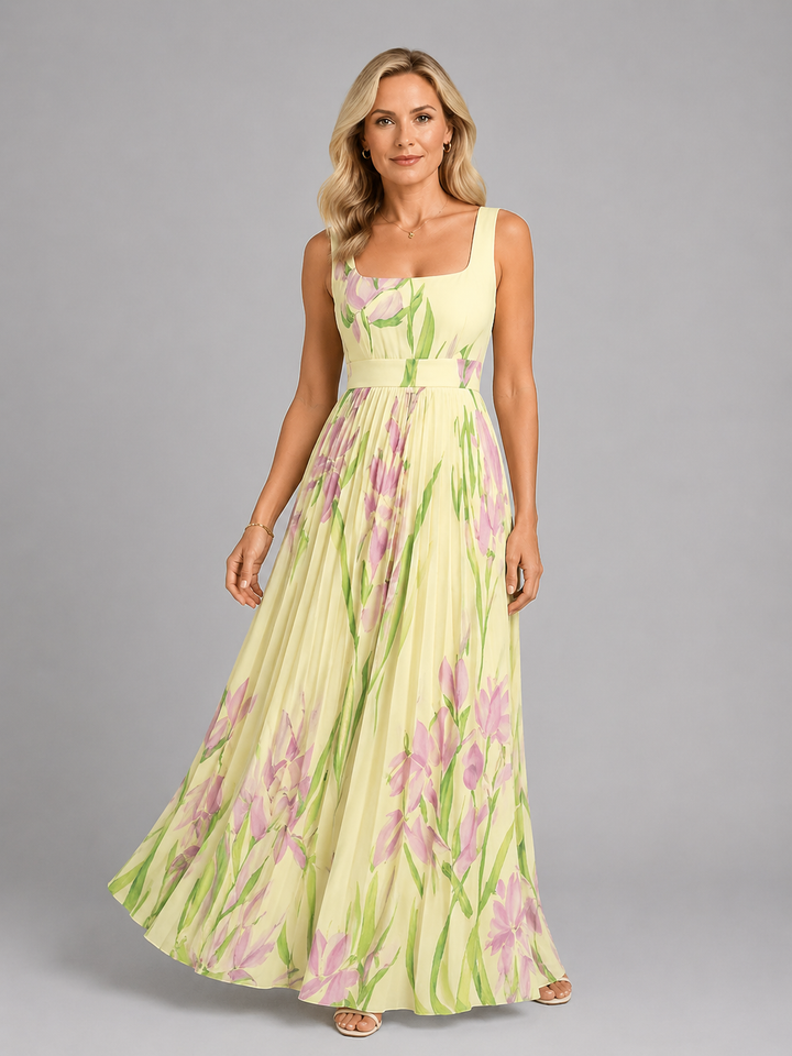 Women’s Floral Maxi Dress with A-Line Fit