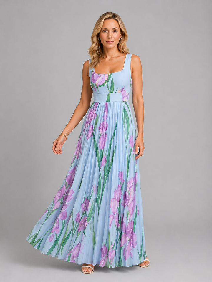 Women’s Floral Maxi Dress with A-Line Fit