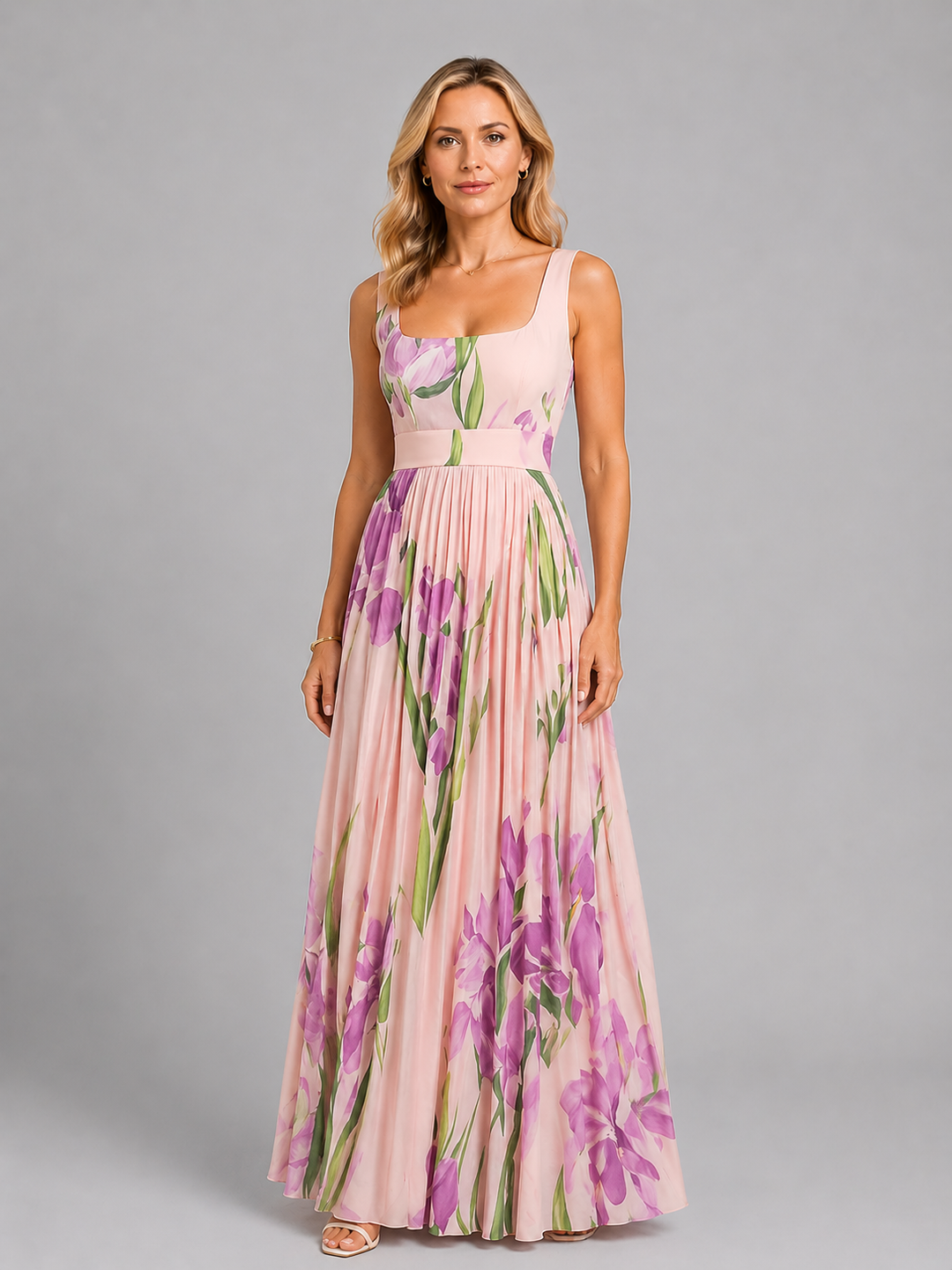 Women’s Floral Maxi Dress with A-Line Fit