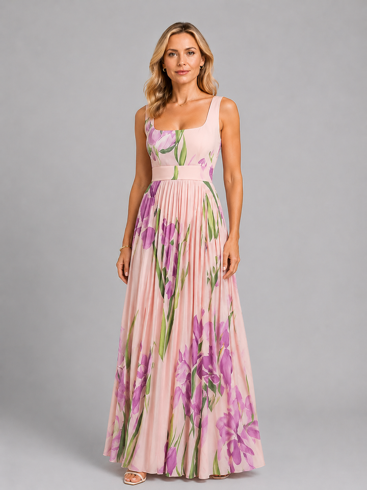 Women’s Floral Maxi Dress with A-Line Fit
