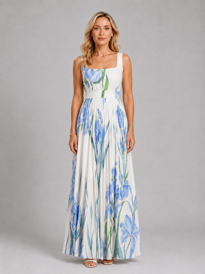 Women’s Floral Maxi Dress with A-Line Fit