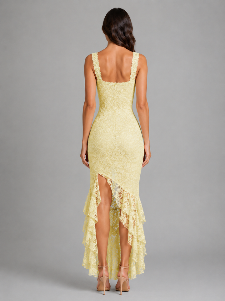 Women's Floral Maxi Dress with High Split