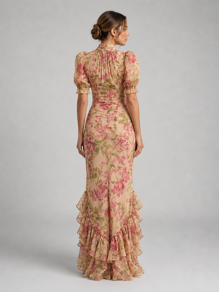 Women’s Floral Maxi Dress with Ruffle Hem