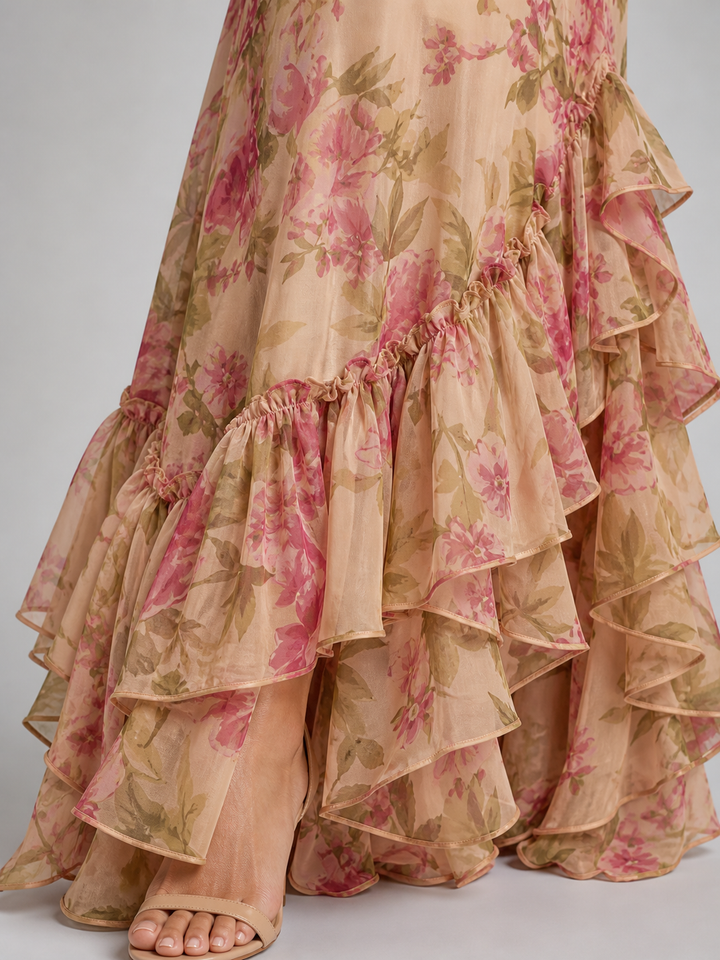 Women’s Floral Maxi Dress with Ruffle Hem