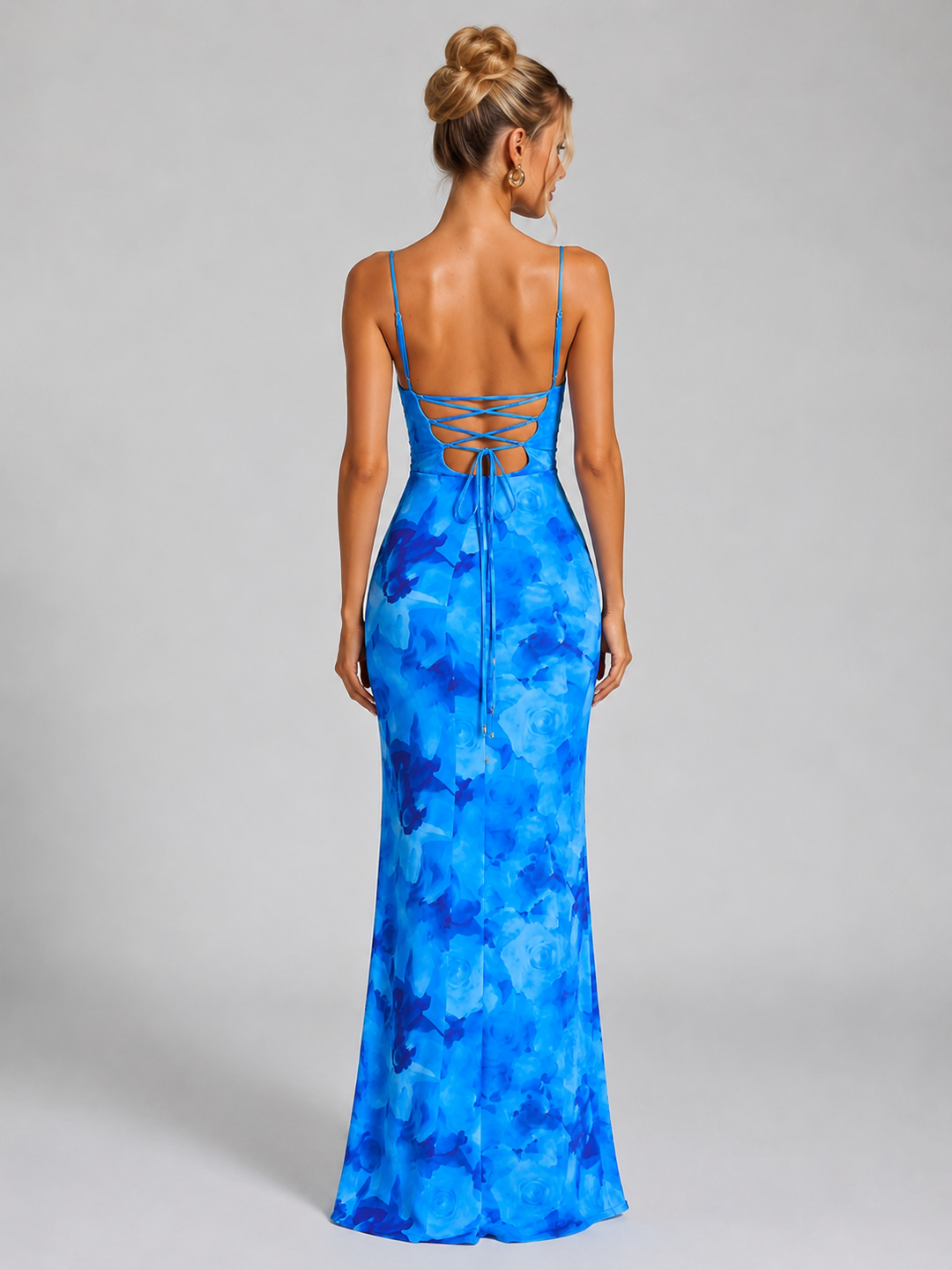 Women’s Floral Maxi Dress with Sculpted Silhouette
