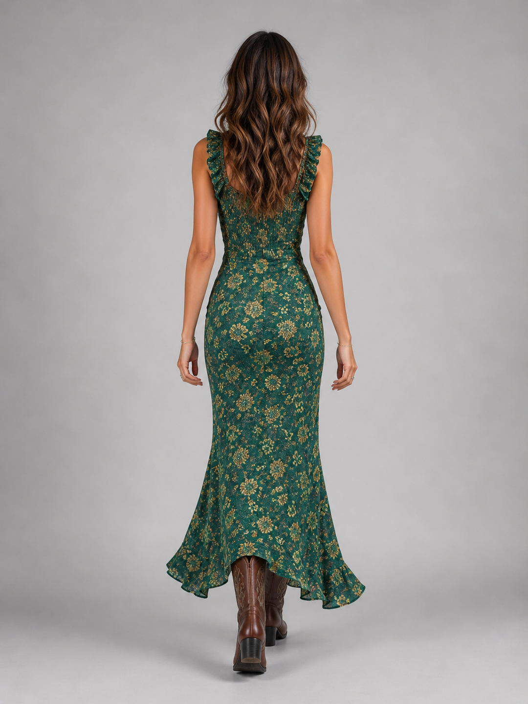 Women’s Floral Maxi Dress with Side Slit