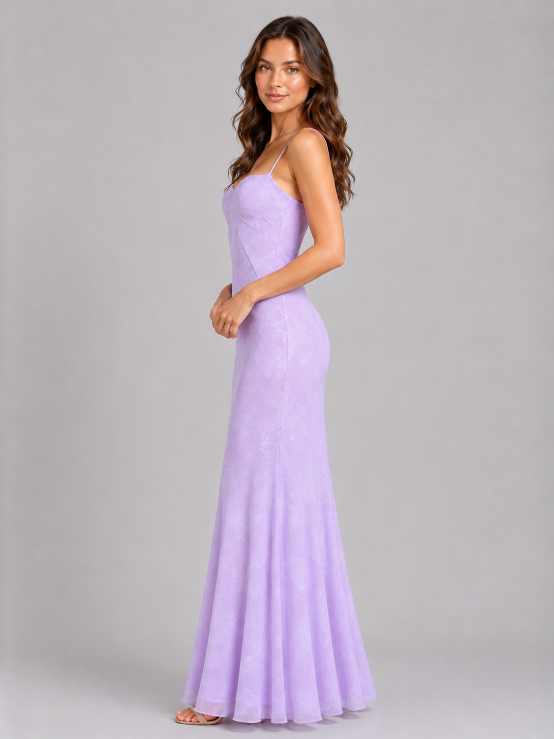 Women’s Floral Maxi Dress with Sweetheart Neckline