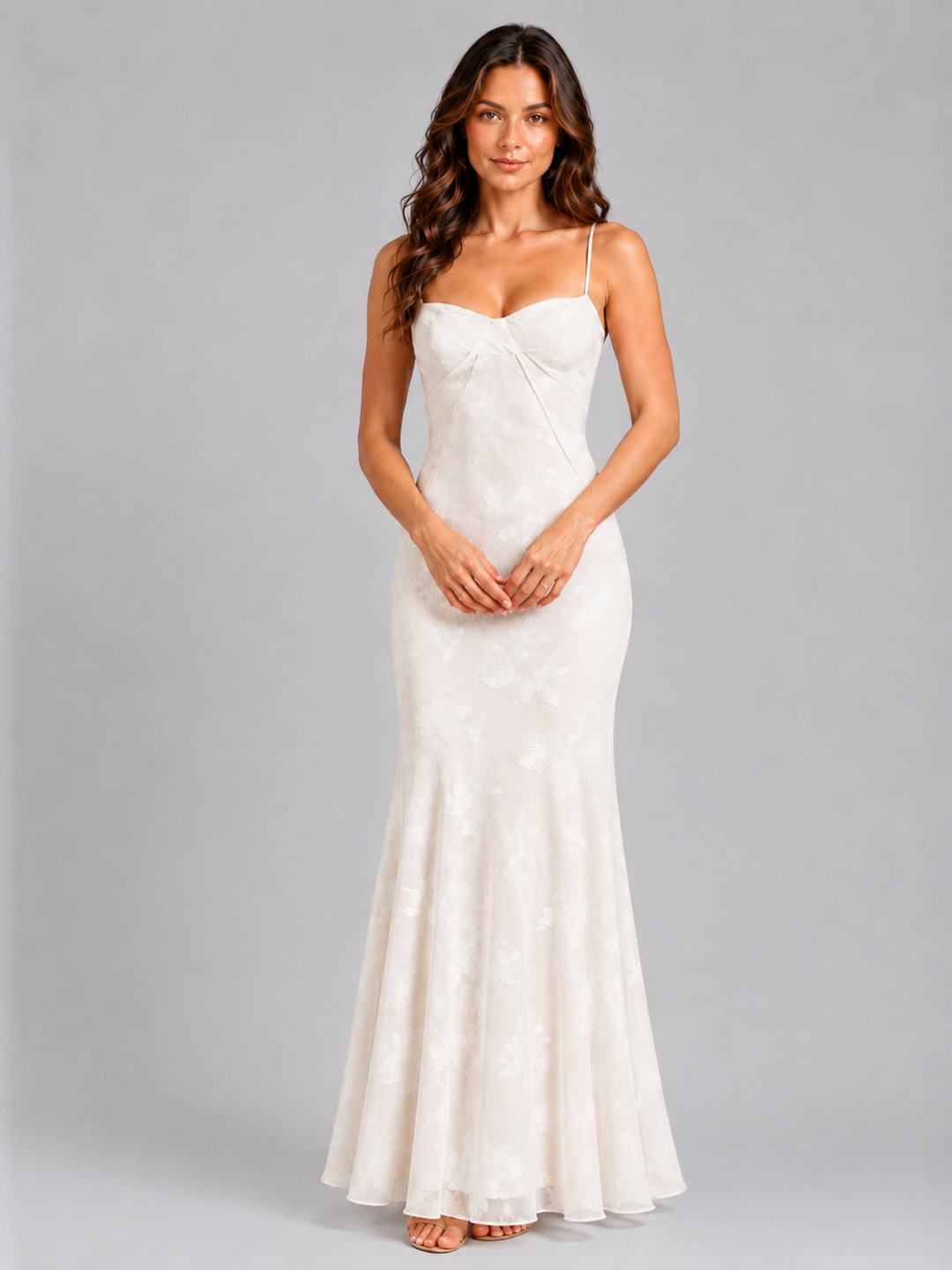 Women’s Floral Maxi Dress with Sweetheart Neckline