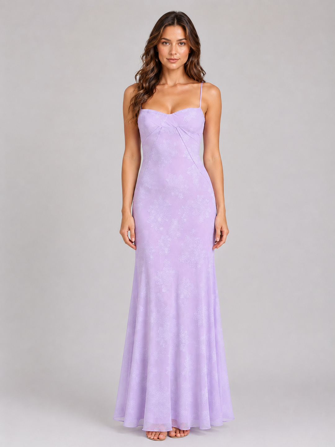Women’s Floral Maxi Dress with Sweetheart Neckline
