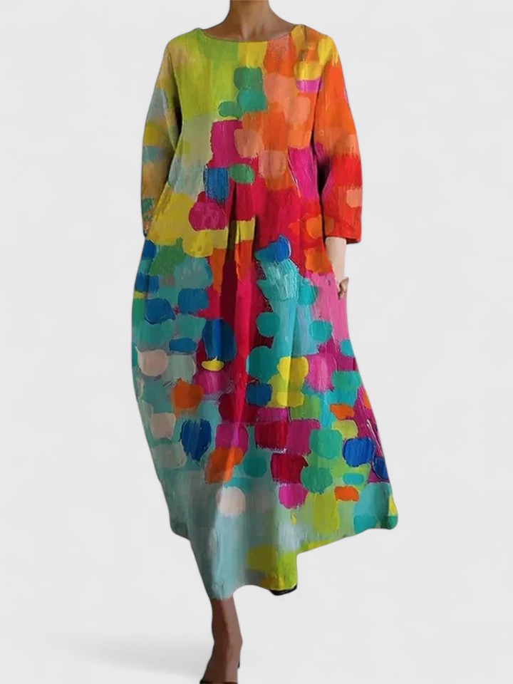 Women's Floral Midi Dress with Tailored Silhouette