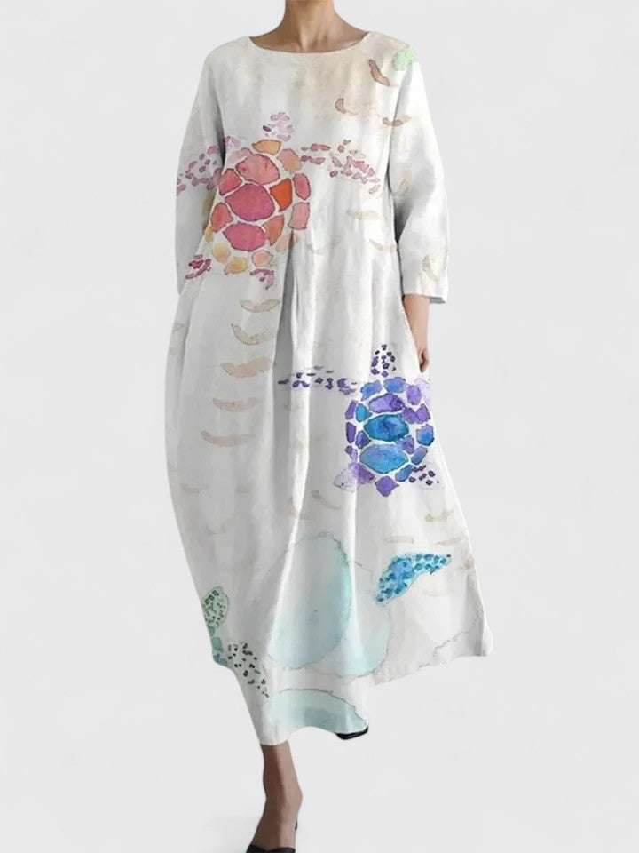 Women's Floral Midi Dress with Tailored Silhouette