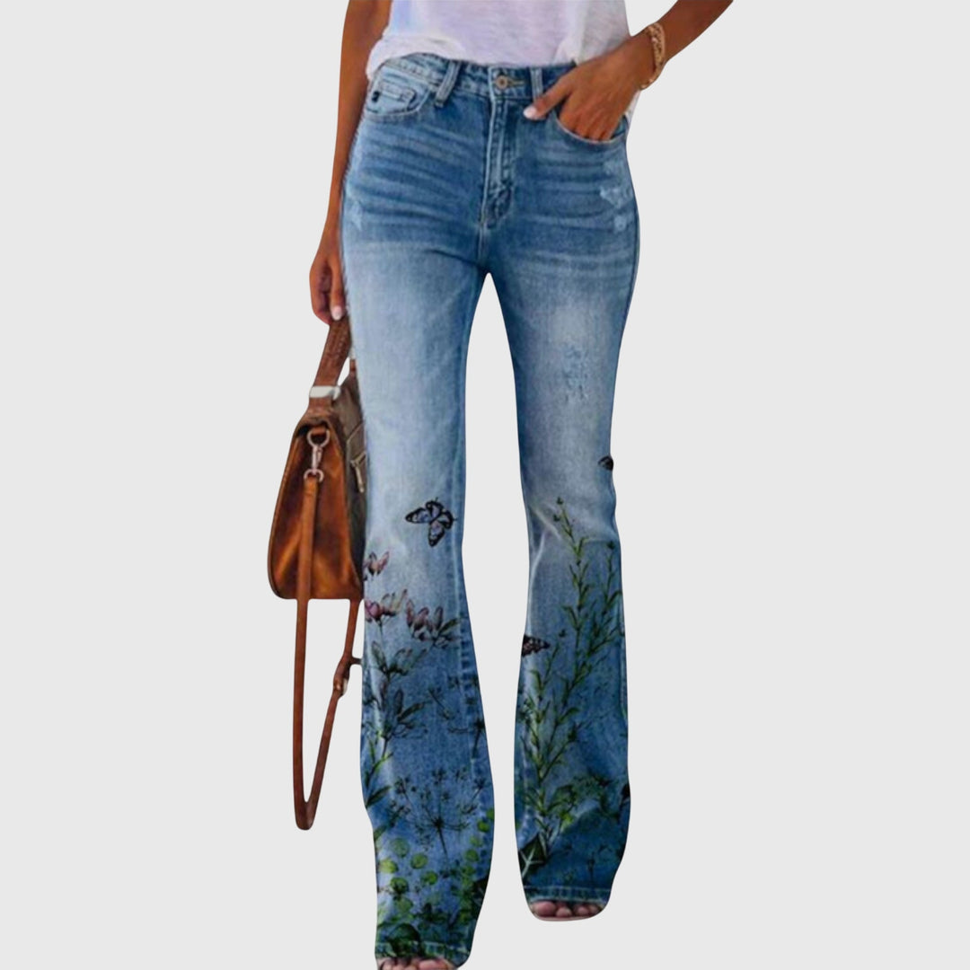 Women's Floral Pants with Button Detailing for Everyday
