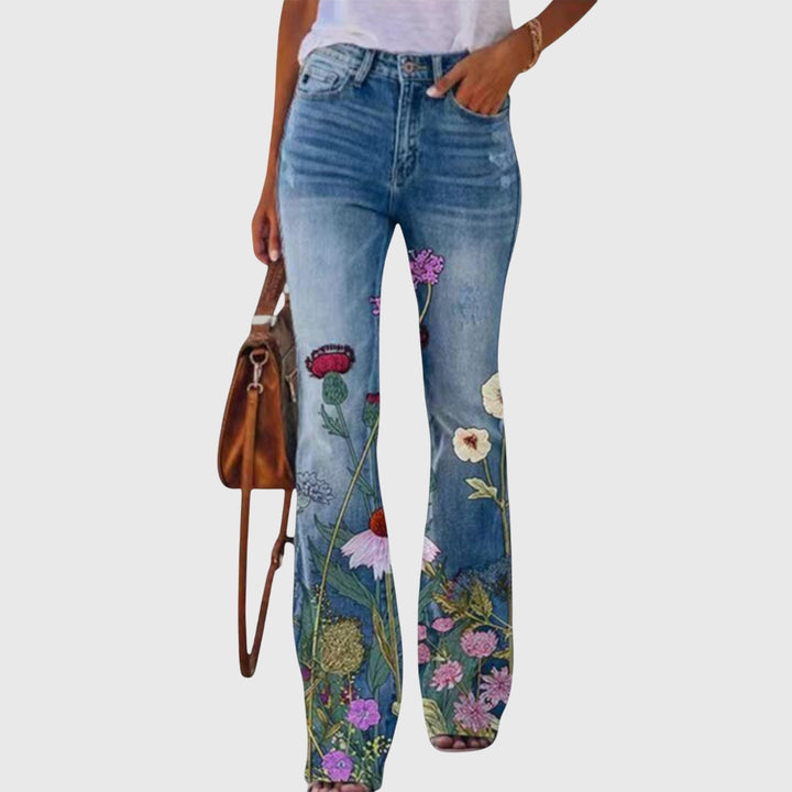 Women's Floral Pants with Button Detailing for Everyday