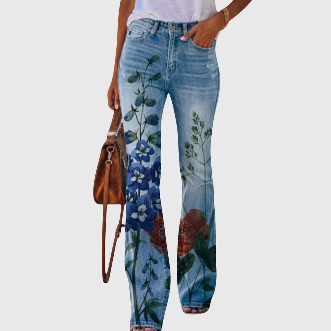Women's Floral Pants with Button Detailing for Everyday