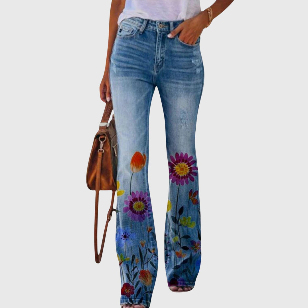 Women's Floral Pants with Button Detailing for Everyday