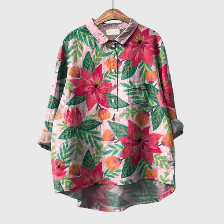Women's Floral Print Blouse with Lightweight Silhouette