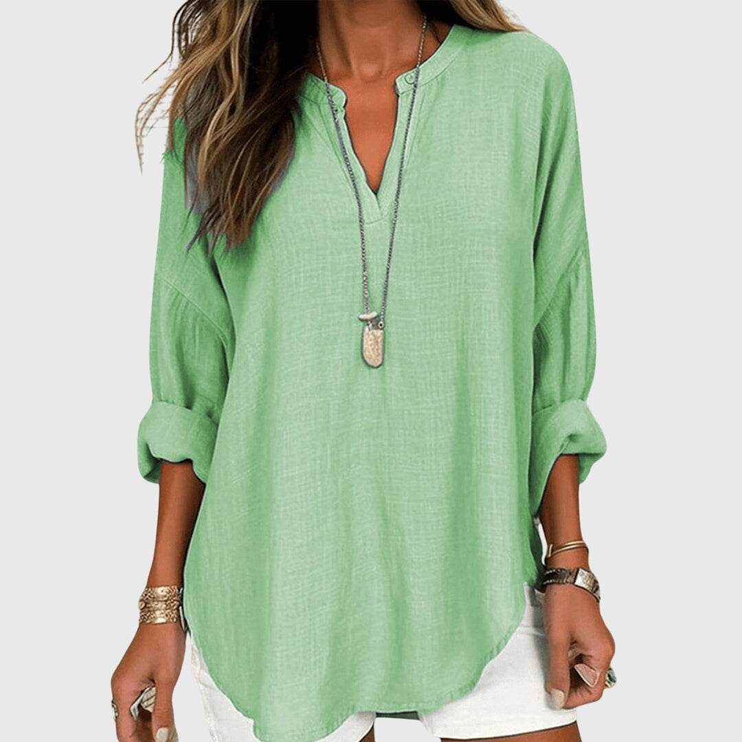 Women's Flowy Beach Shirt with Relaxed Fit for Beach Days