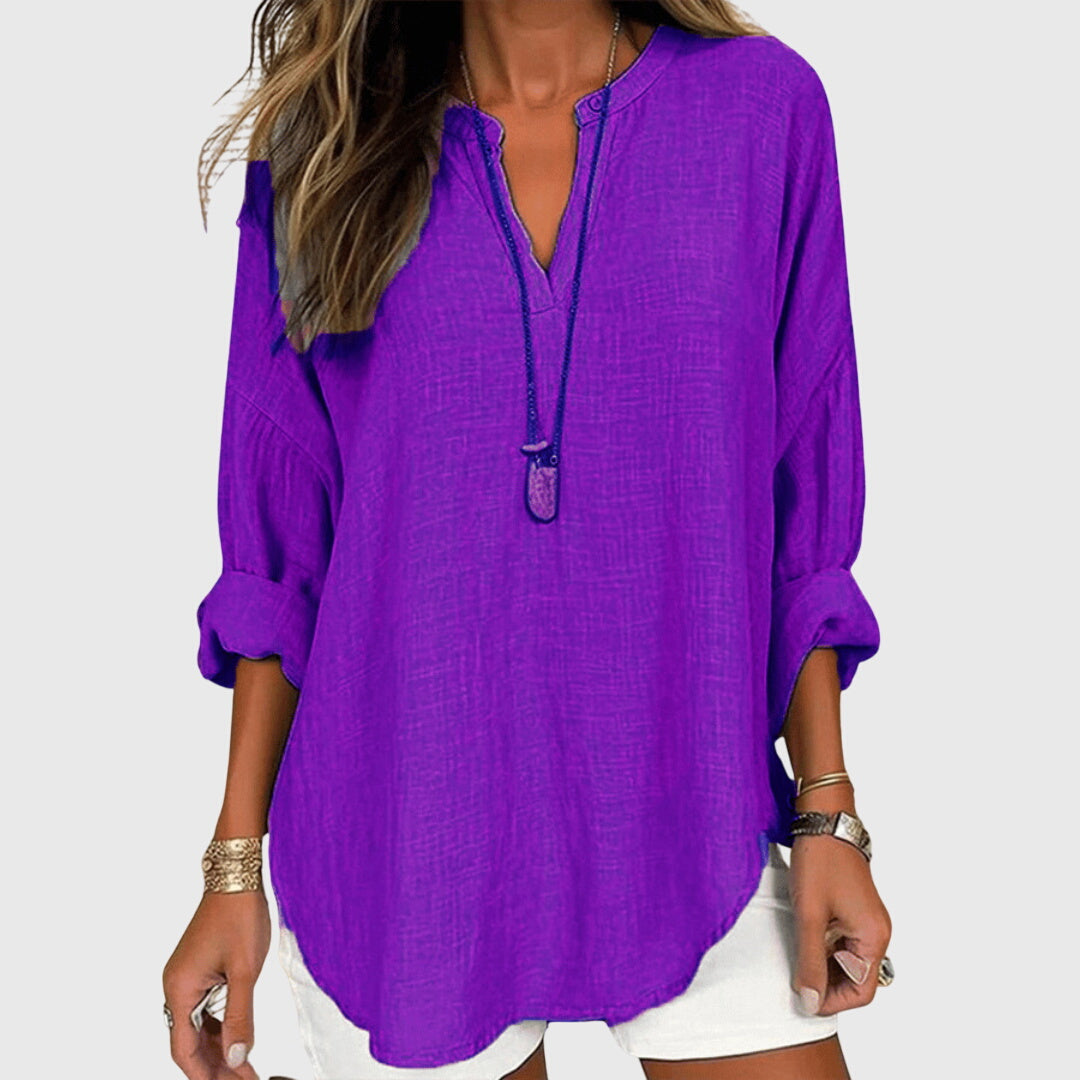 Women's Flowy Beach Shirt with Relaxed Fit for Beach Days