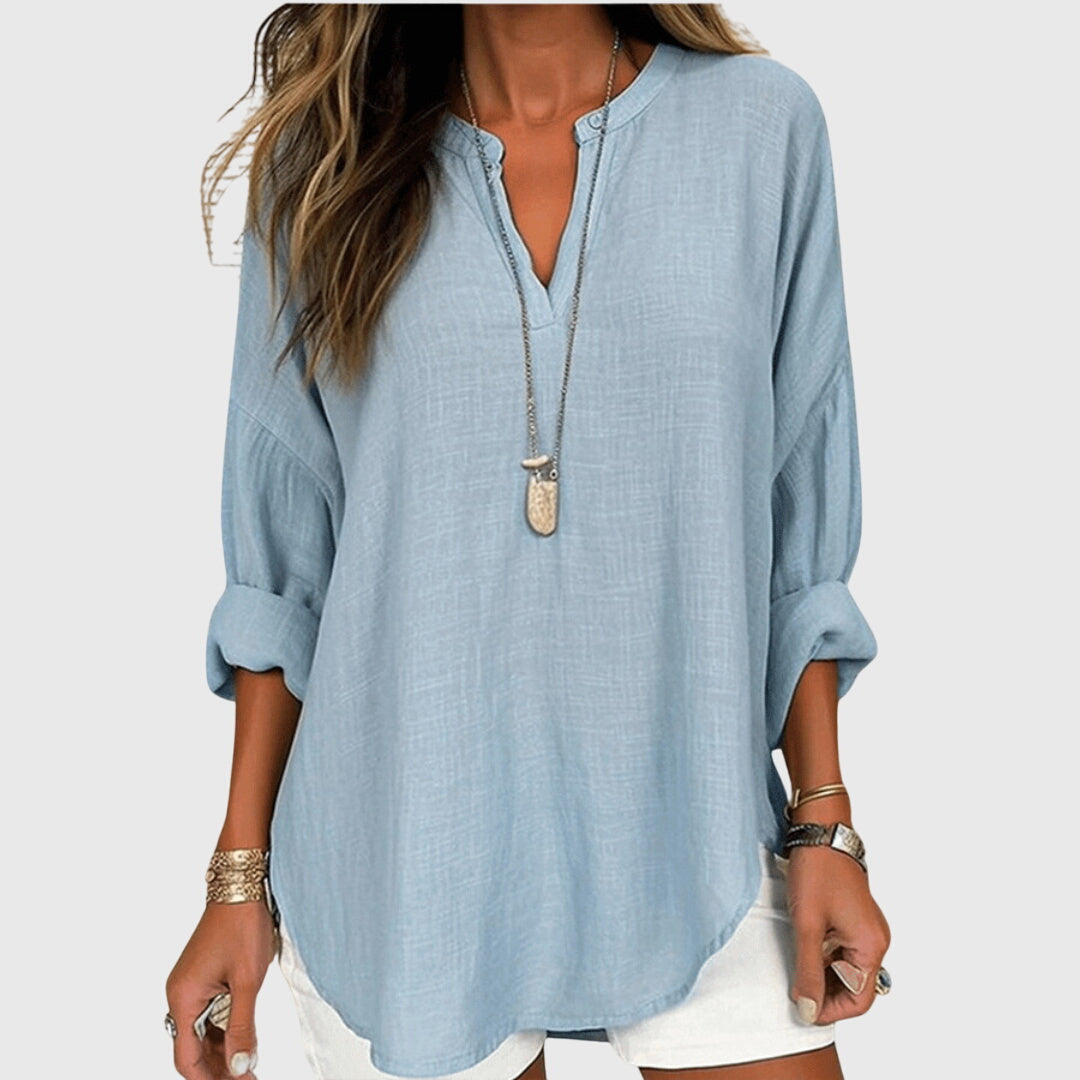 Women's Flowy Beach Shirt with Relaxed Fit for Beach Days