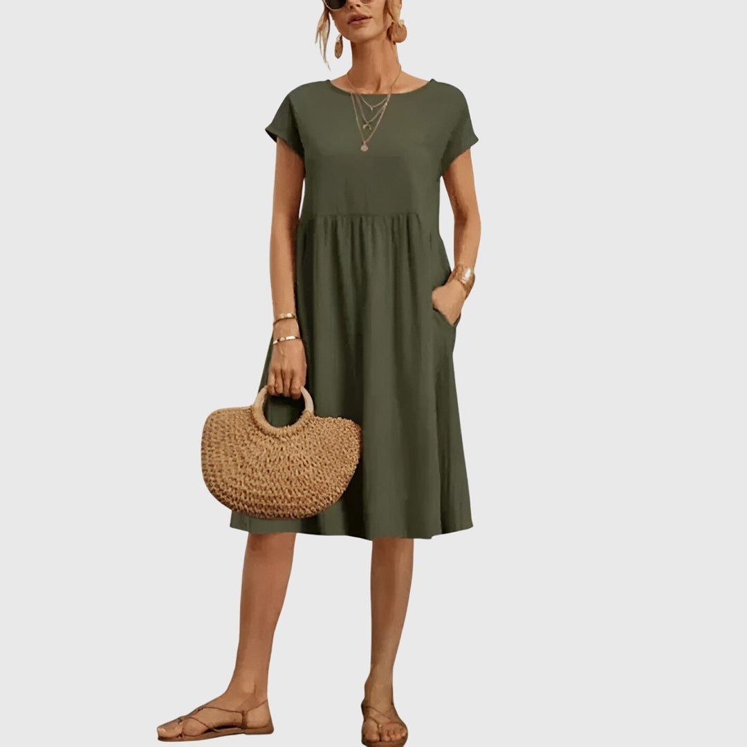 Women's Flowy Dress with Seam-free Silhouette for Daywear