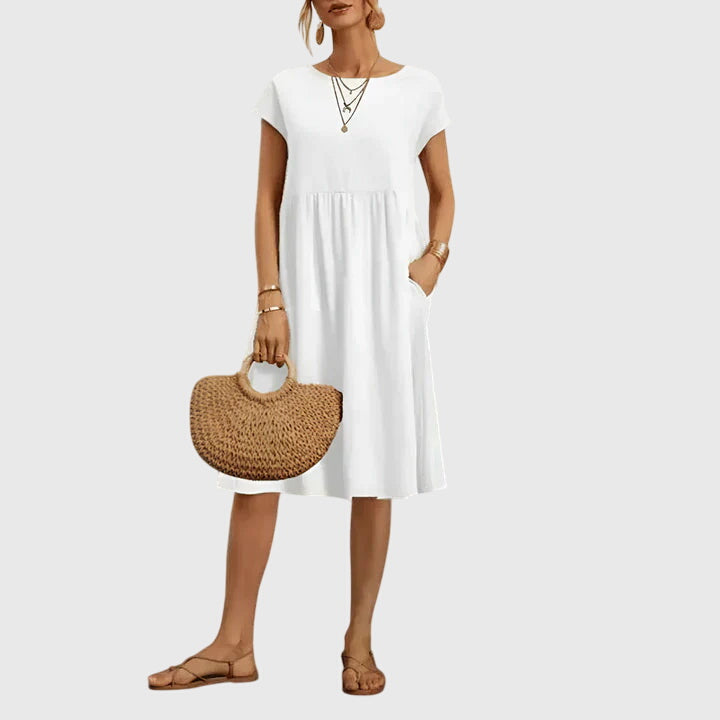Women's Flowy Dress with Seam-free Silhouette for Daywear