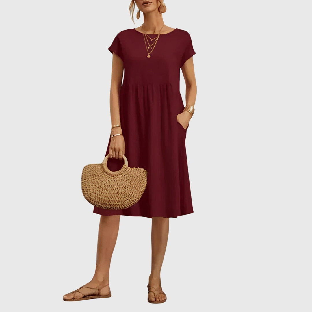 Women's Flowy Dress with Seam-free Silhouette for Daywear