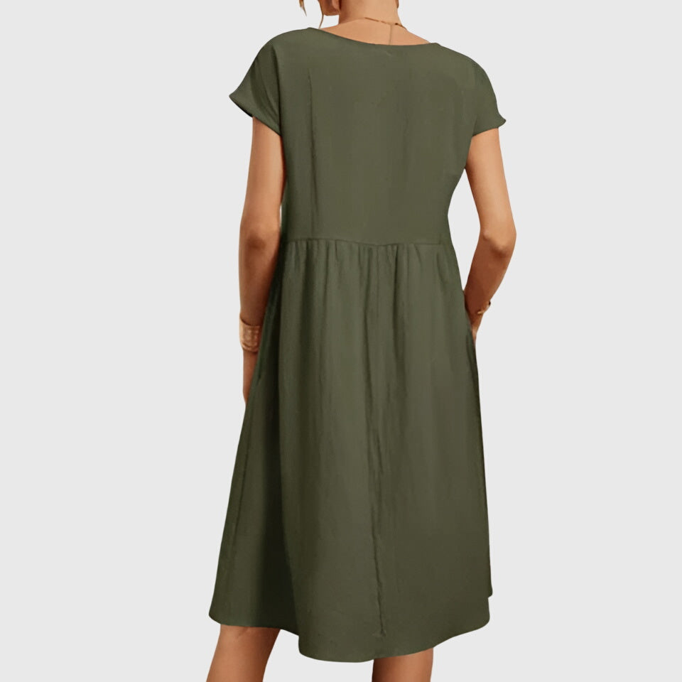 Women's Flowy Dress with Seam-free Silhouette for Daywear