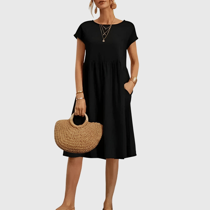 Women's Flowy Dress with Seam-free Silhouette for Daywear
