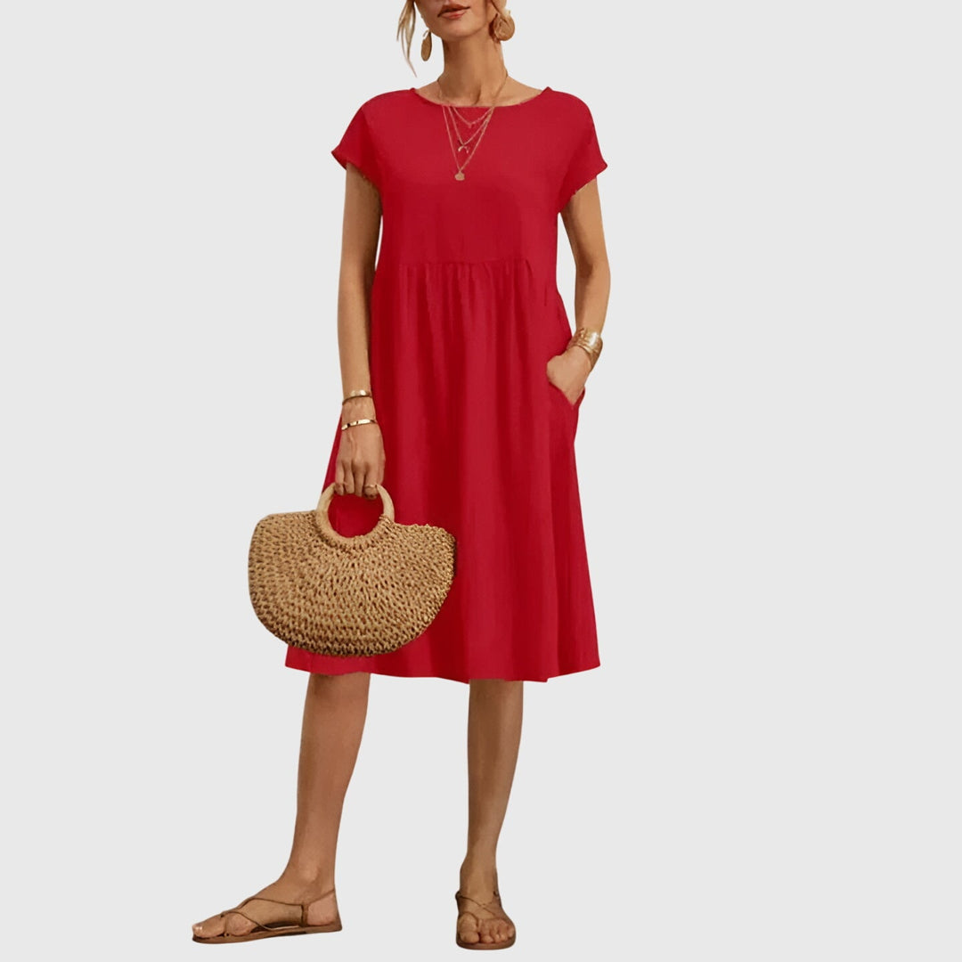 Women's Flowy Dress with Seam-free Silhouette for Daywear