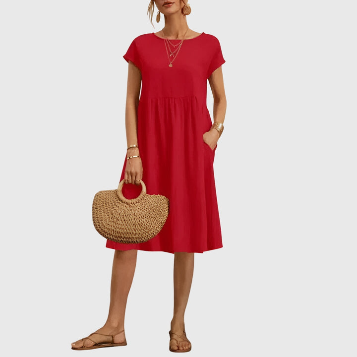 Women's Flowy Dress with Seam-free Silhouette for Daywear