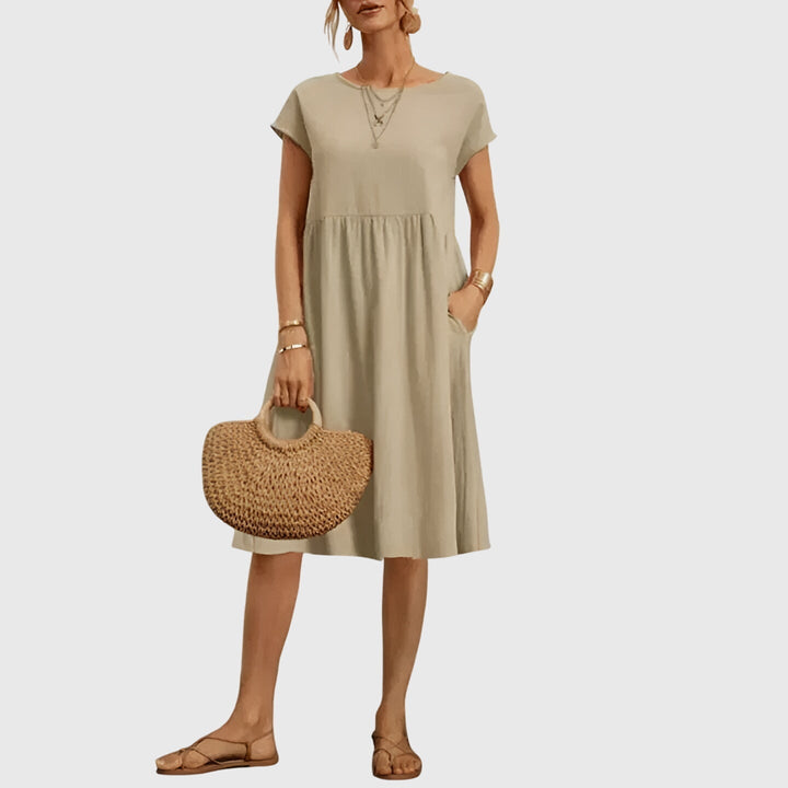 Women's Flowy Dress with Seam-free Silhouette for Daywear