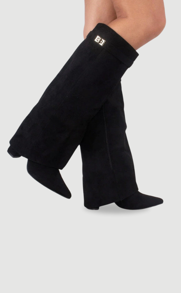 Women’s Fold-Over Boots with Golden Detail