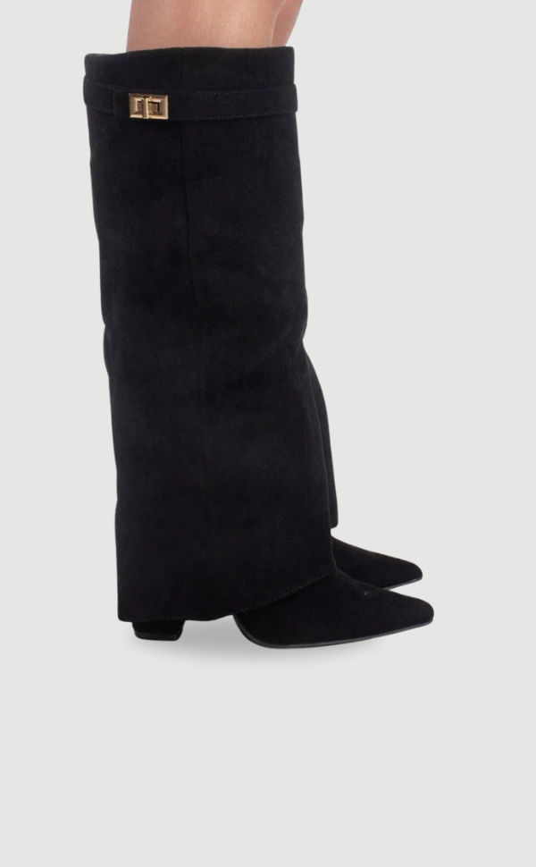 Women’s Fold-Over Boots with Golden Detail