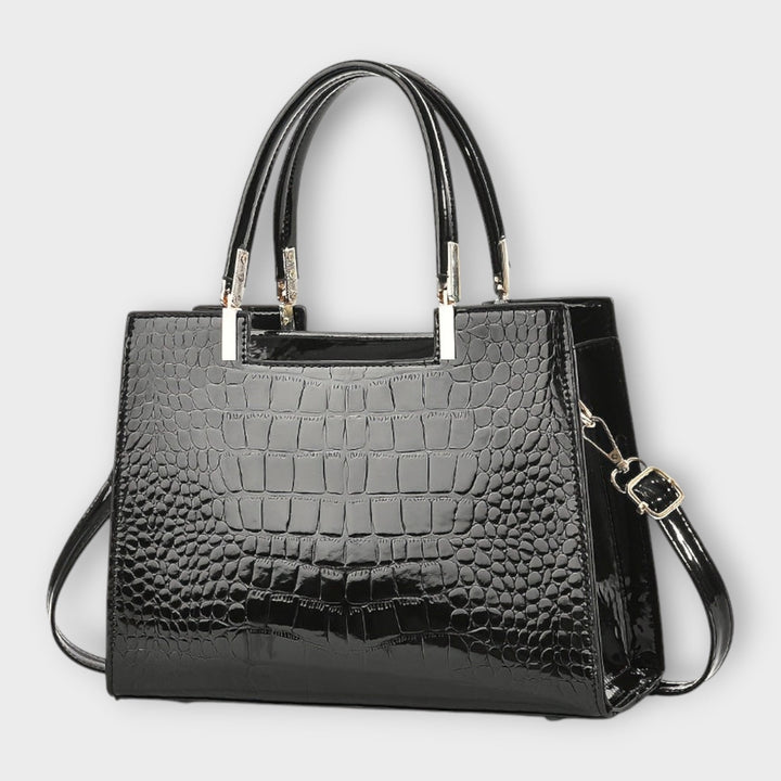 Women's Glossy Crocodile Handbag with Shine for Workdays