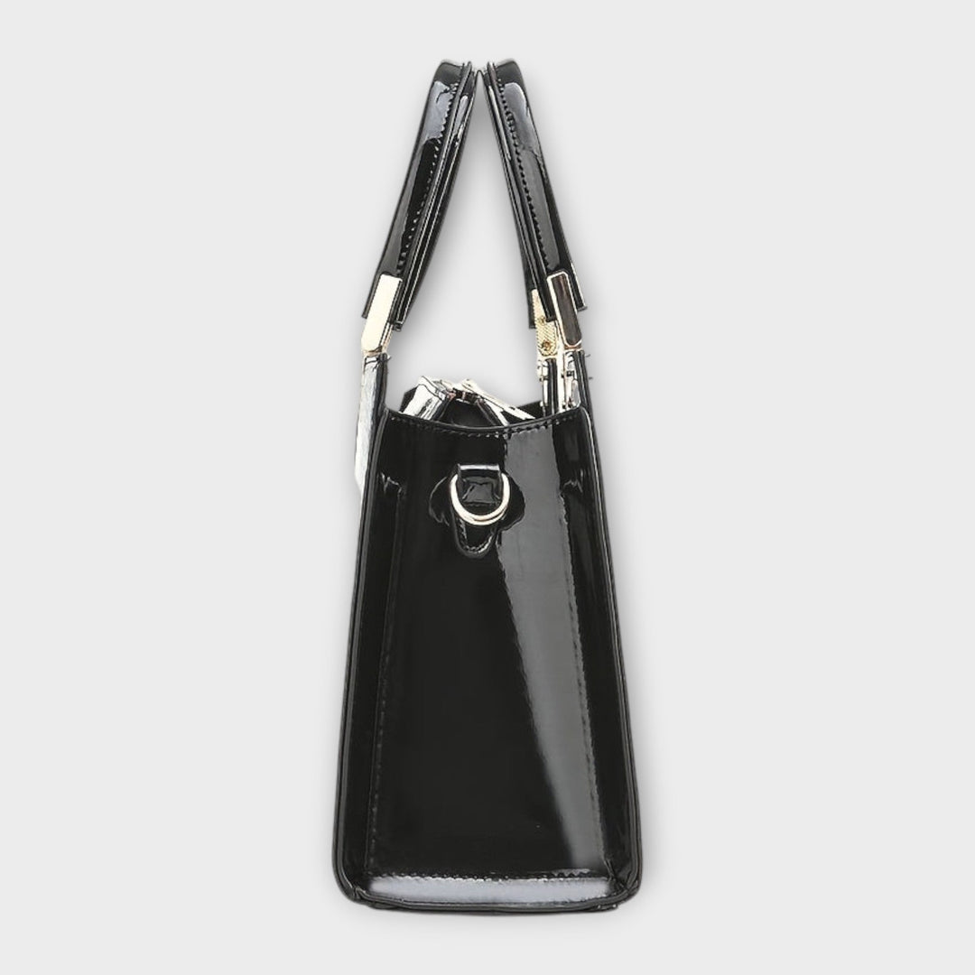 Women's Glossy Crocodile Handbag with Shine for Workdays
