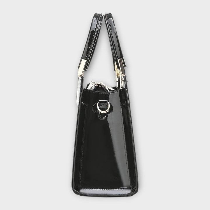 Women's Glossy Crocodile Handbag with Shine for Workdays