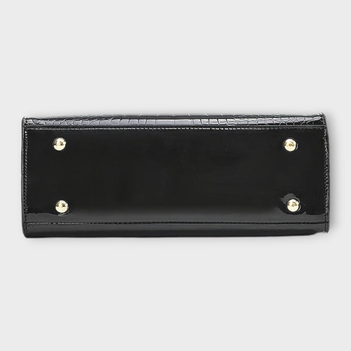 Women's Glossy Crocodile Handbag with Shine for Workdays