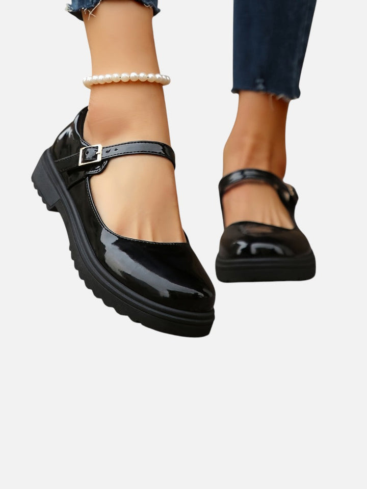 Women’s Glossy Mary Jane Loafers with Comfort