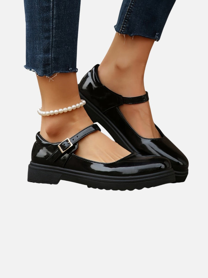 Women’s Glossy Mary Jane Loafers with Comfort