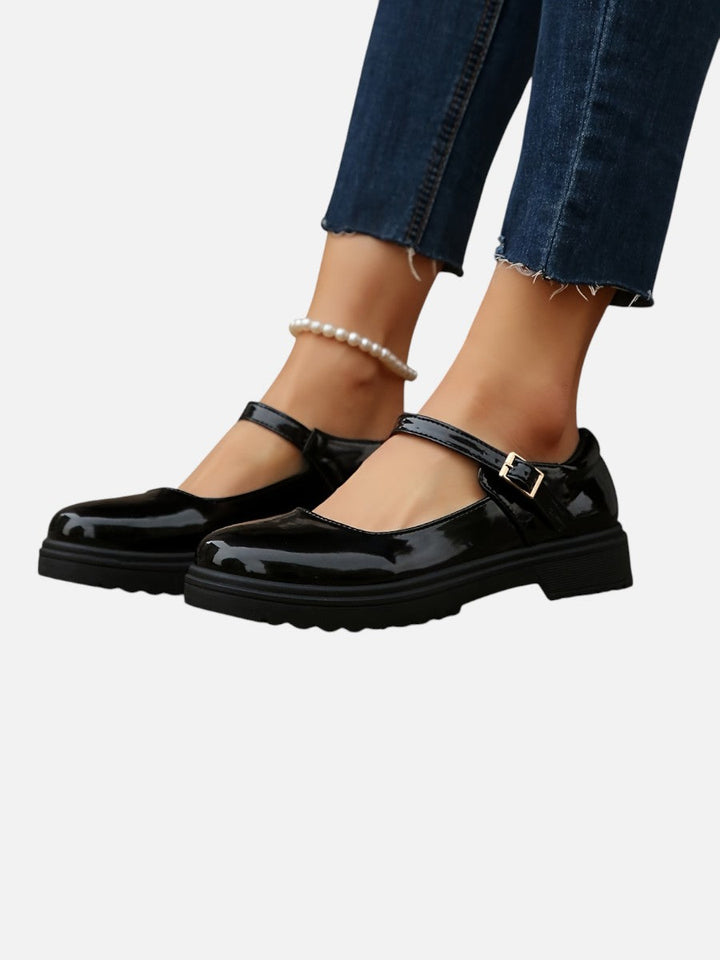 Women’s Glossy Mary Jane Loafers with Comfort