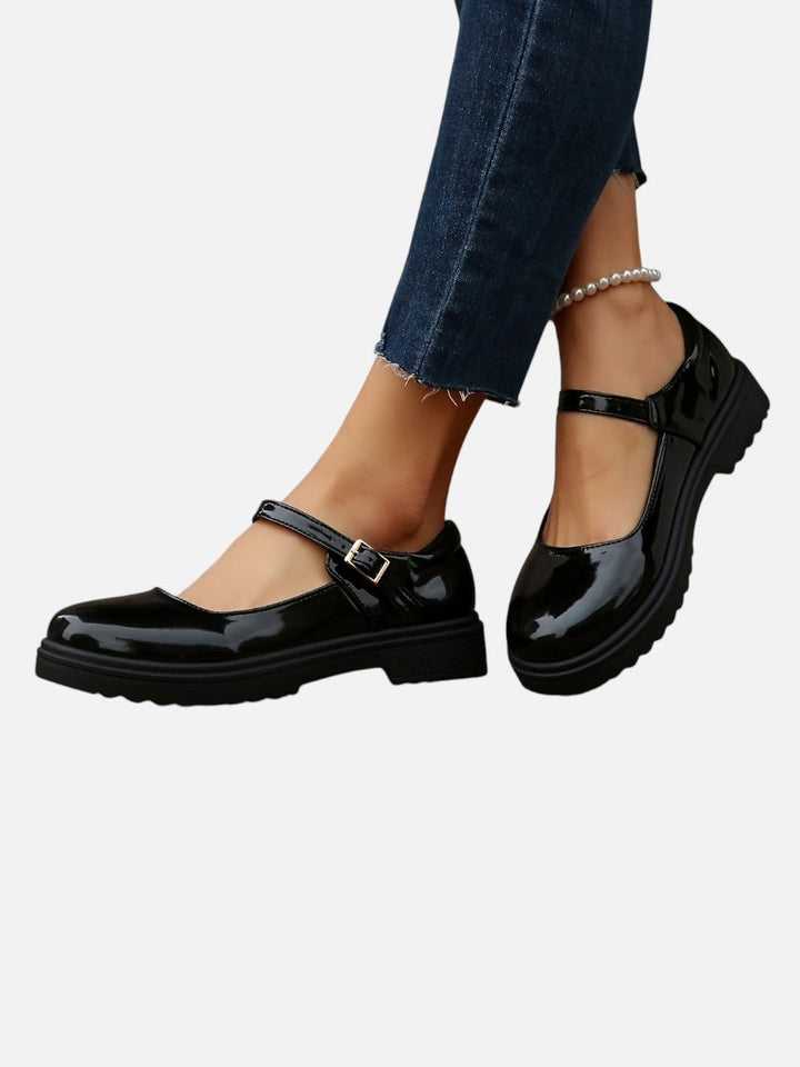 Women’s Glossy Mary Jane Loafers with Comfort