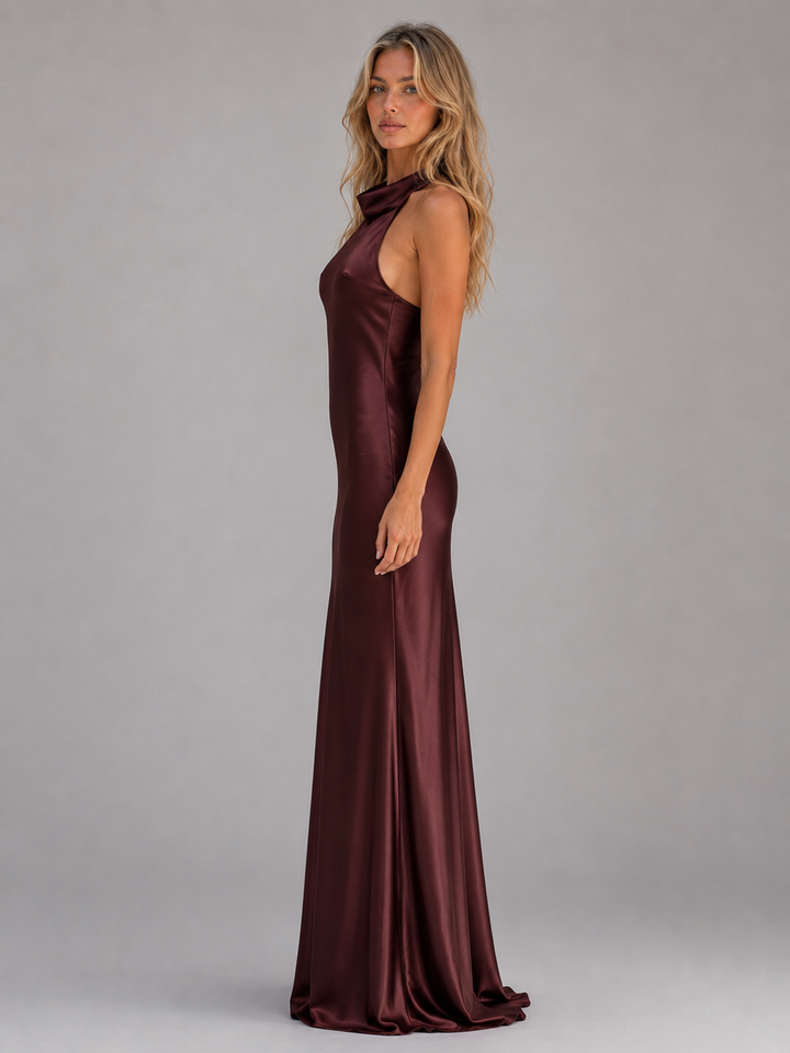 Women’s Halter Maxi Dress with Open Back