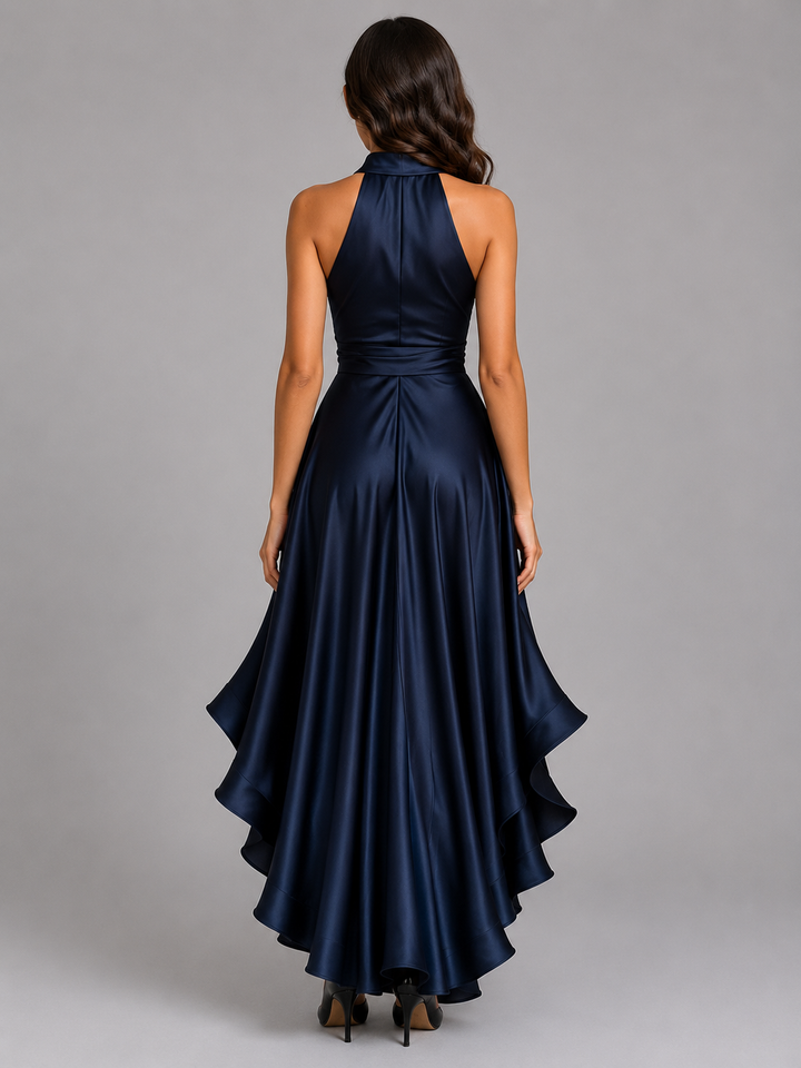 Women’s Halter Maxi Dress with Ruffle Hem