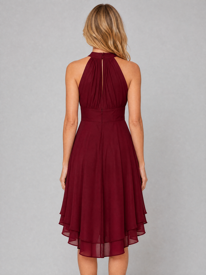 Women’s Halter Neck Dress with Flowing Layers