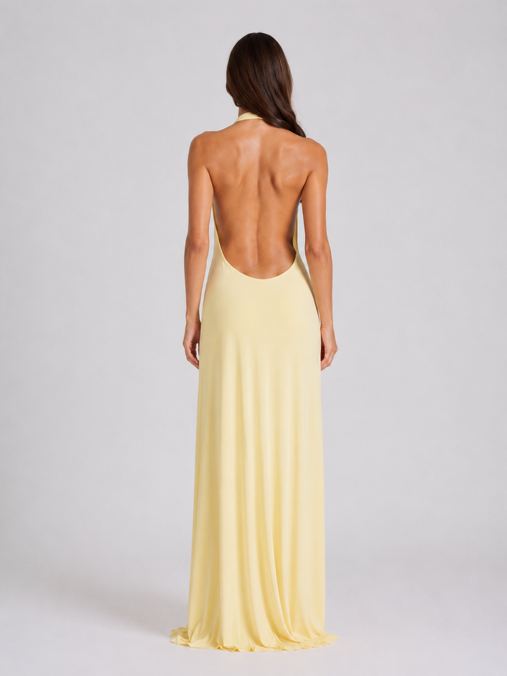 Women’s Halterneck Maxi Dress with Open Back