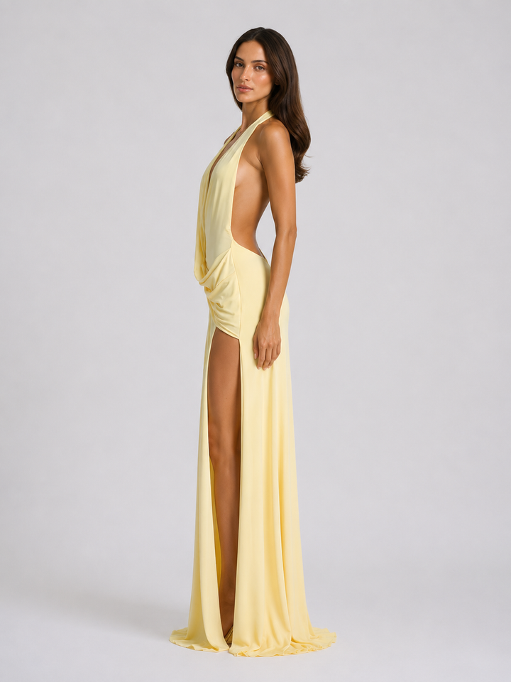 Women’s Halterneck Maxi Dress with Open Back