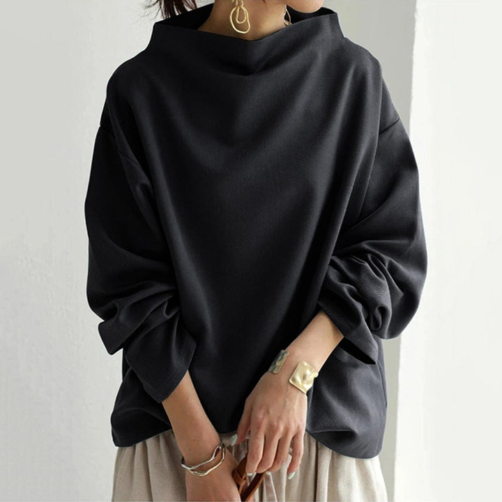 Women's High-Neck Top with Relaxed Silhouette for Everyday