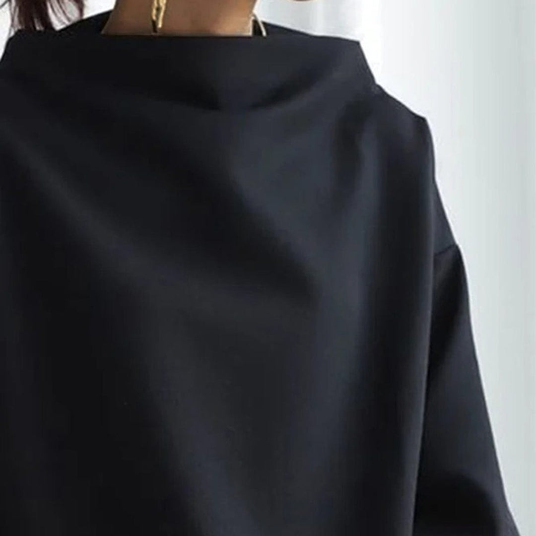 Women's High-Neck Top with Relaxed Silhouette for Everyday