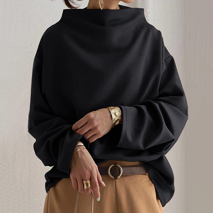 Women's High-Neck Top with Relaxed Silhouette for Everyday