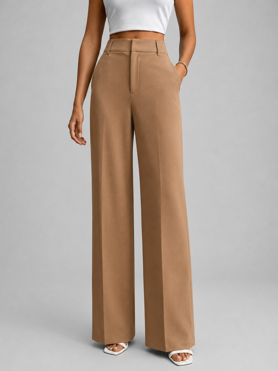 Women’s High Waisted Wide-Leg Trousers with Tailoring